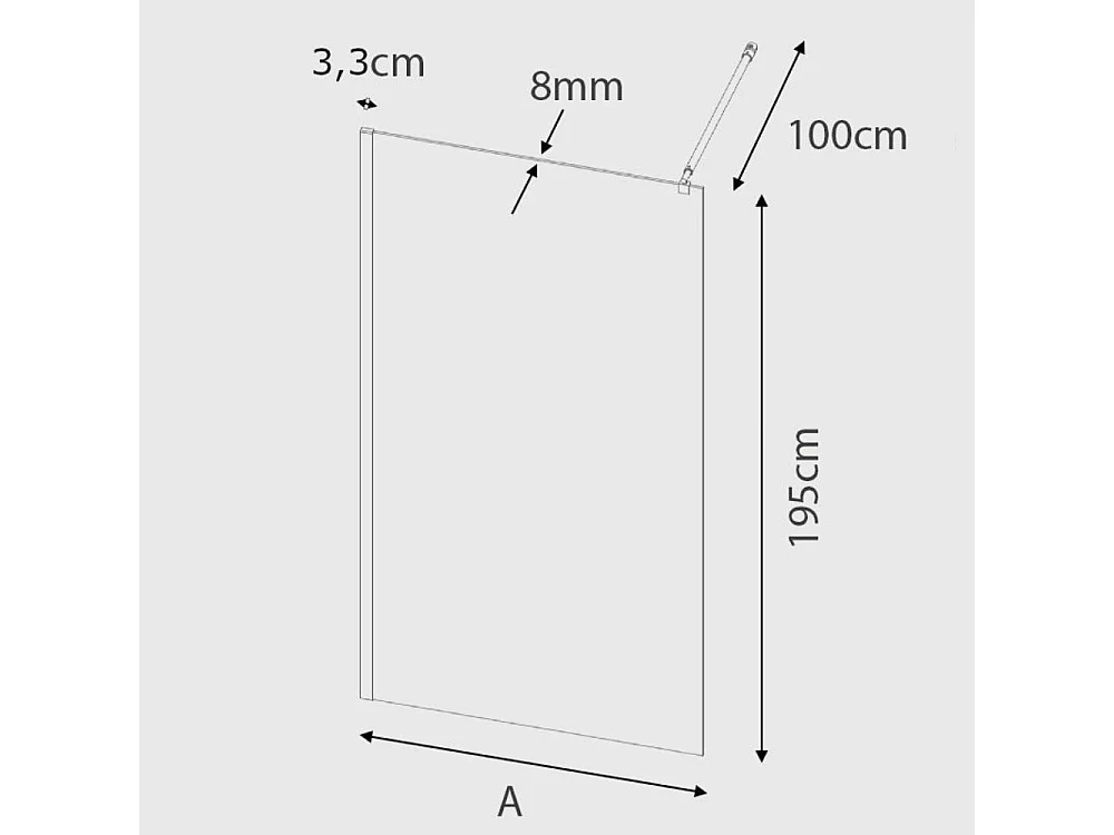 Parete doccia fissa FRESH con profilo ROSA DORATO 90 cm
