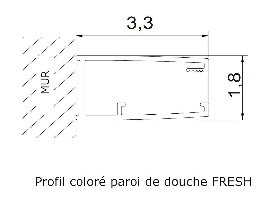Parete doccia fissa FRESH con profilo ROSA DORATO 90 cm