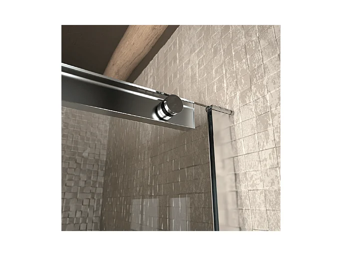 Porta doccia fissa + porta scorrevole LUNA 130 cm