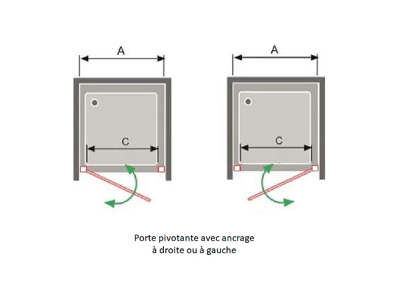 Puerta abatible de Ducha NARDI negro mate 55-59 cm