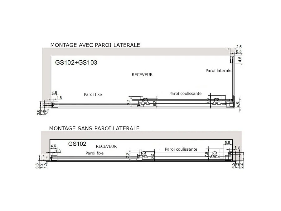 Frontal de ducha + Puerta Corredera 140 cm GLASÉ perfil Cromado Sin pared lateral