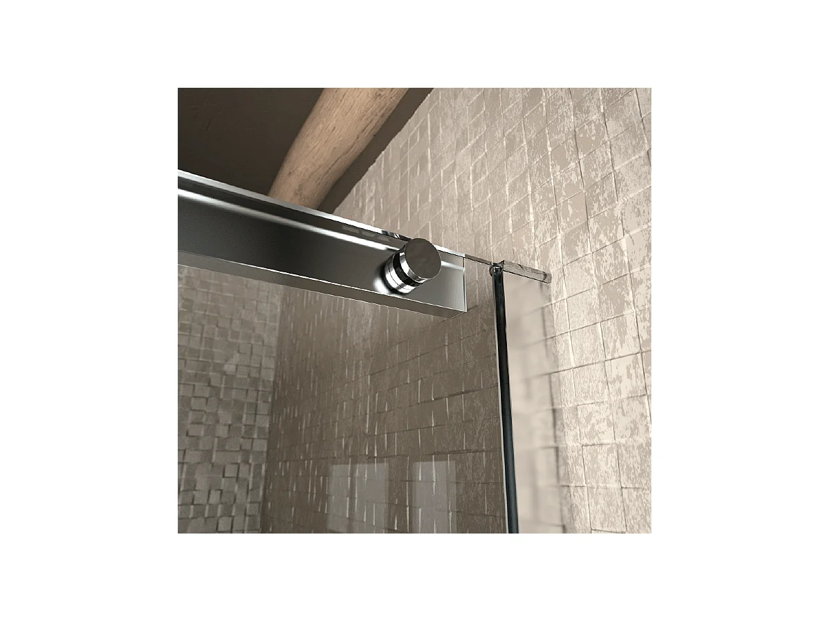 Frontal de ducha + Puerta Corredera 150 cm LUNA  Lateral Fijo : 76.5 - 79 cm