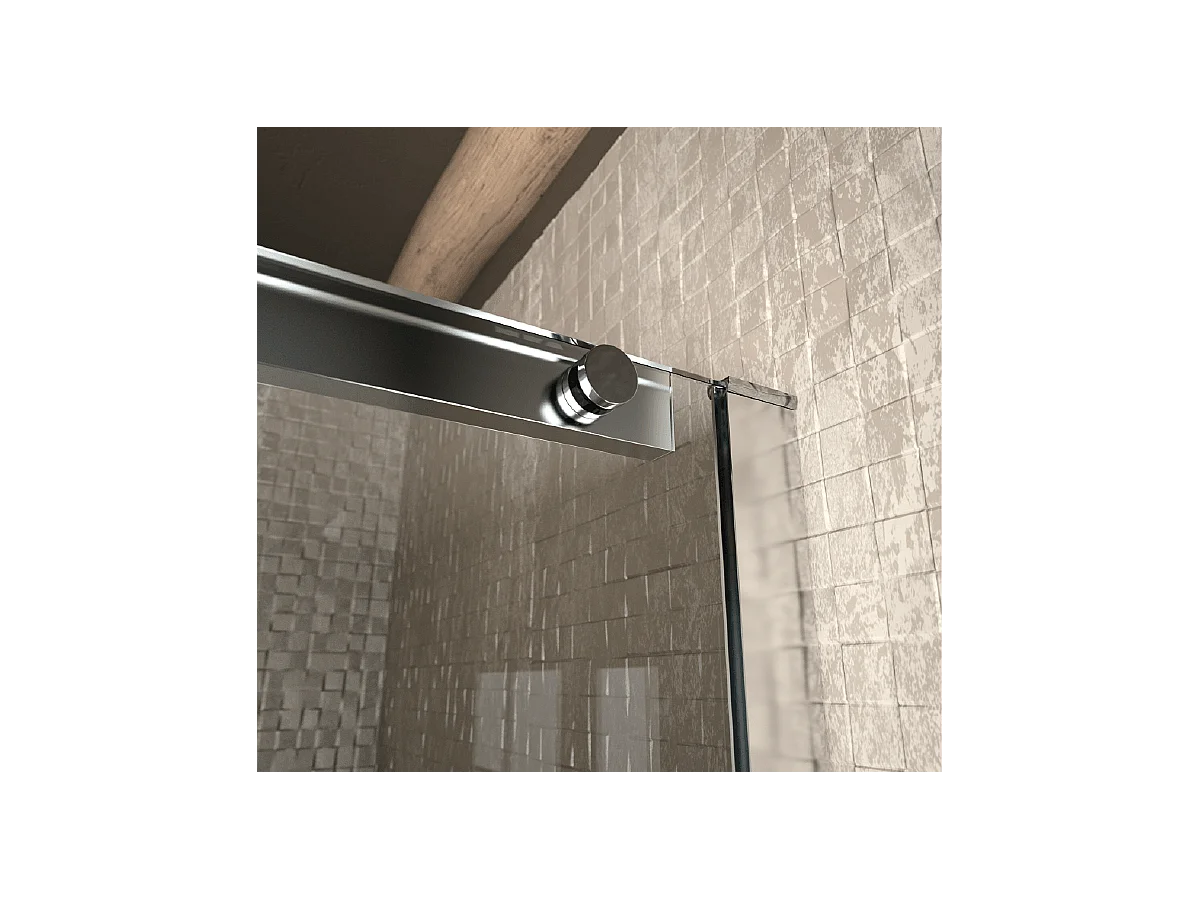 Porta doccia fissa + porta scorrevole LUNA 150 cm