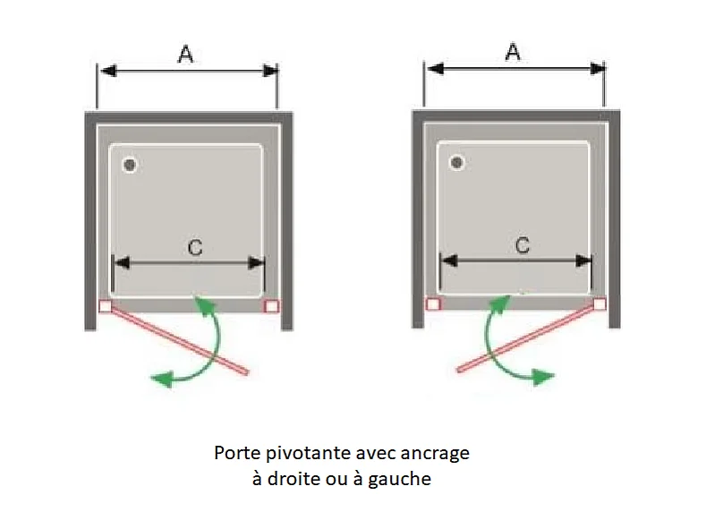 Puerta abatible de Ducha NARDI negro mate 75-79 cm