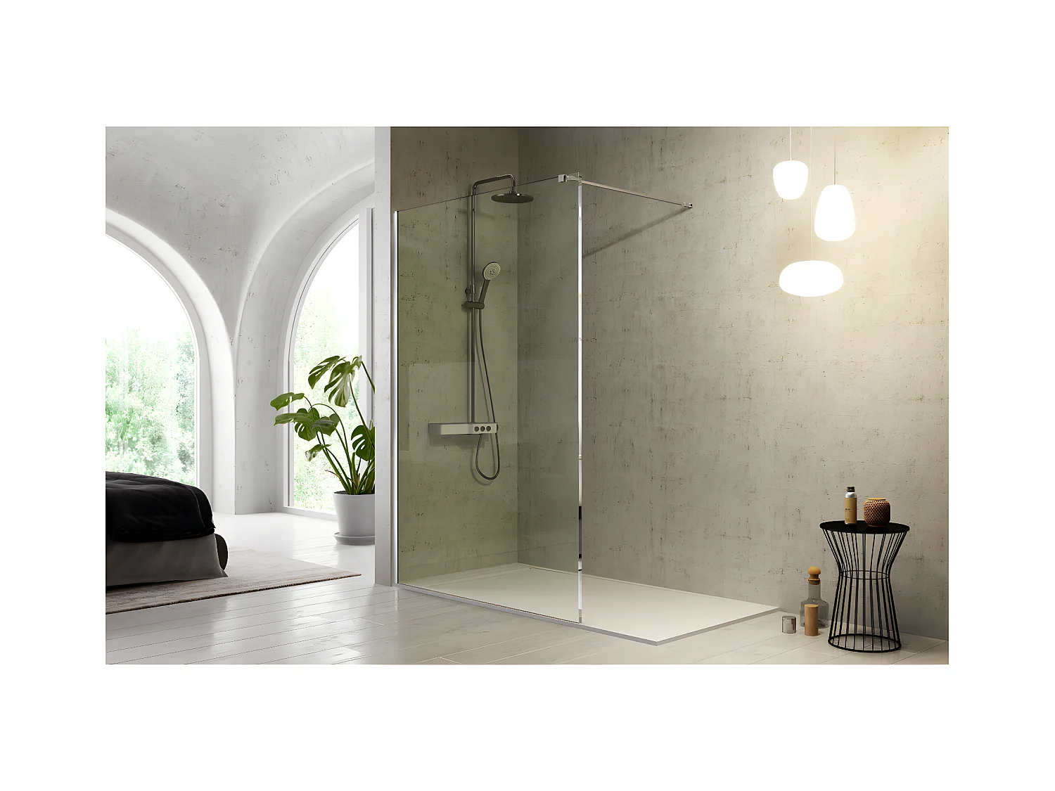 Panel fijo de ducha 80 cm FRESH Cristal transparente