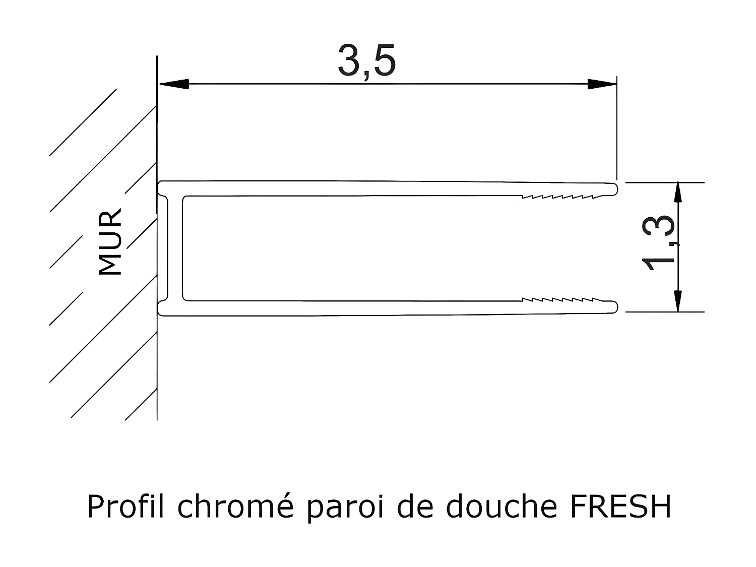 Panel fijo de ducha 80 cm FRESH Cristal transparente