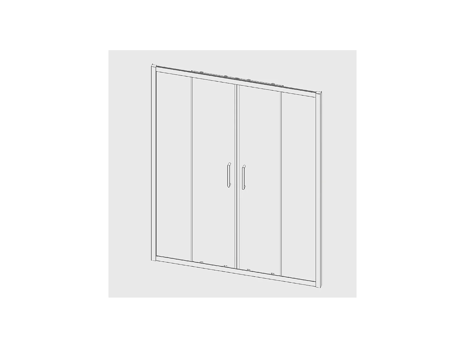 Mampara de ducha frontal 2 Fijos + Lateral Fijo : 67 - 69 cm + 2 Puertas Correderas 145  cm 145  cm  BELLA + Lateral Fijo : 67 - 69 cm