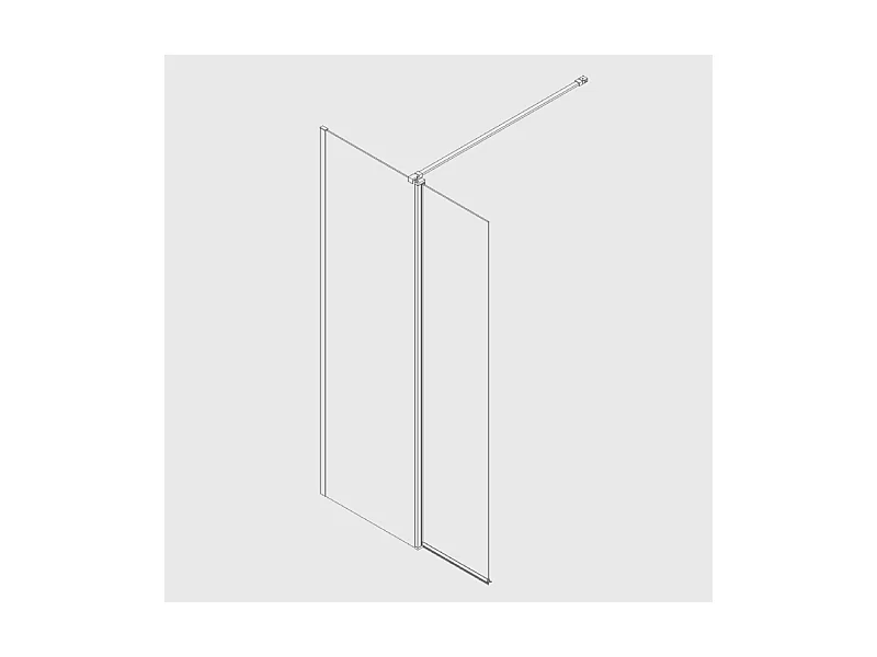 Panel fijo de ducha + Puerta abatible GIRO Cristal transparente