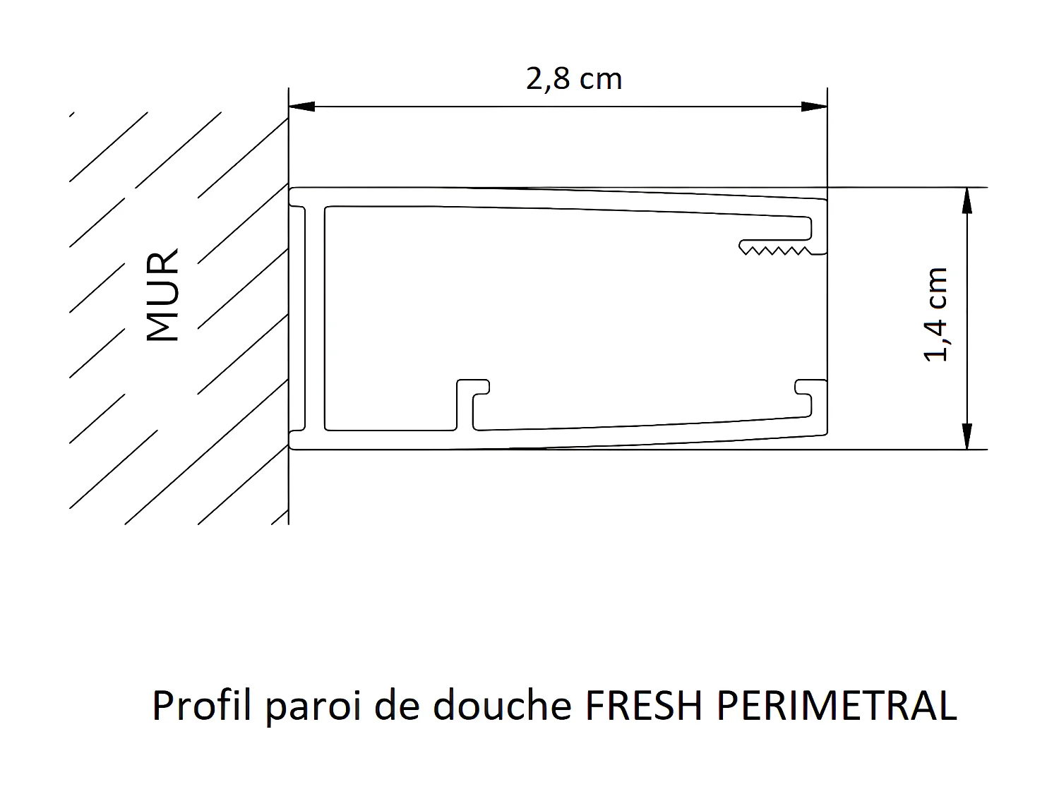 Parete doccia fissa FRESH PERIMETRAL 90 cm