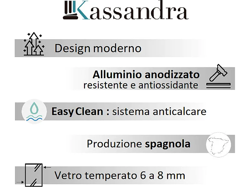 Porta doccia fissa + porta scorrevole LUNA vetro serigrafato 150 cm