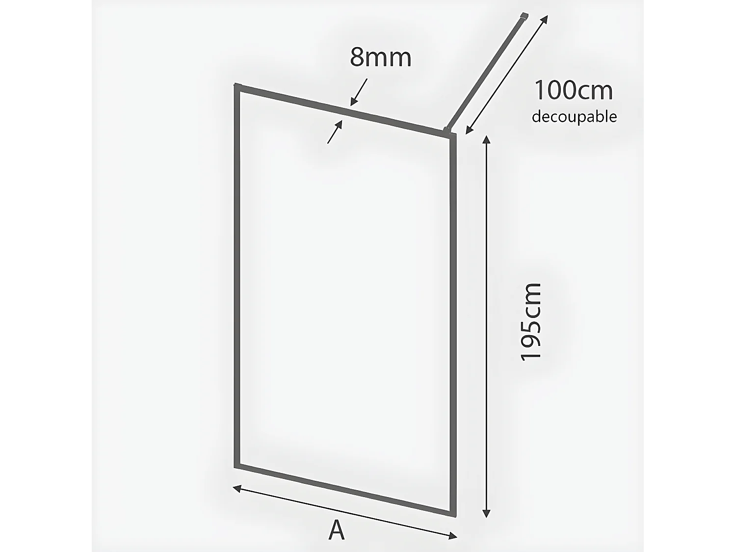 Parete doccia fissa FRESH PERIMETRAL 80 cm