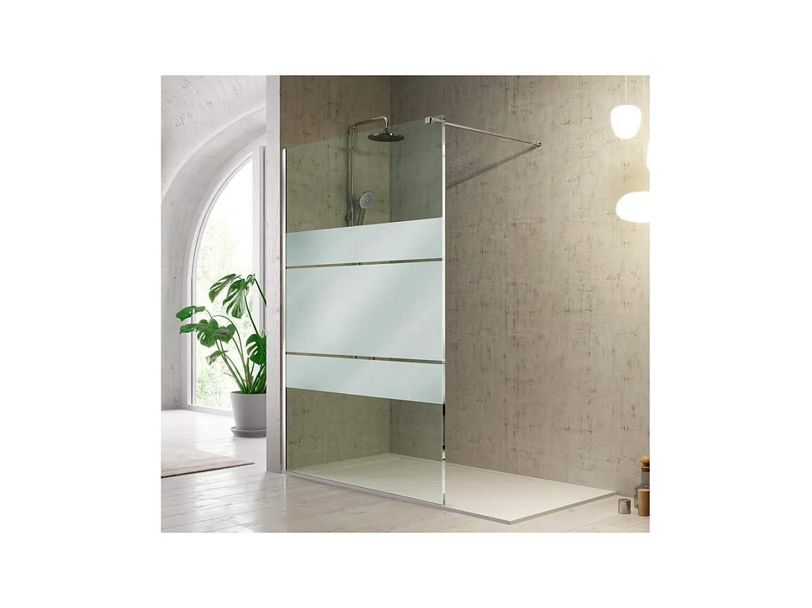 Parete doccia fissa FRESH in vetro serigrafato 90 cm