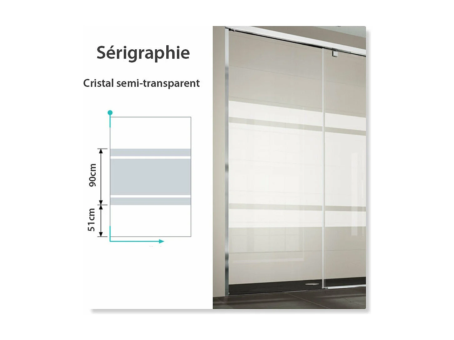 Parete doccia walk-in FRESH vetro serigrafato 90 cm
