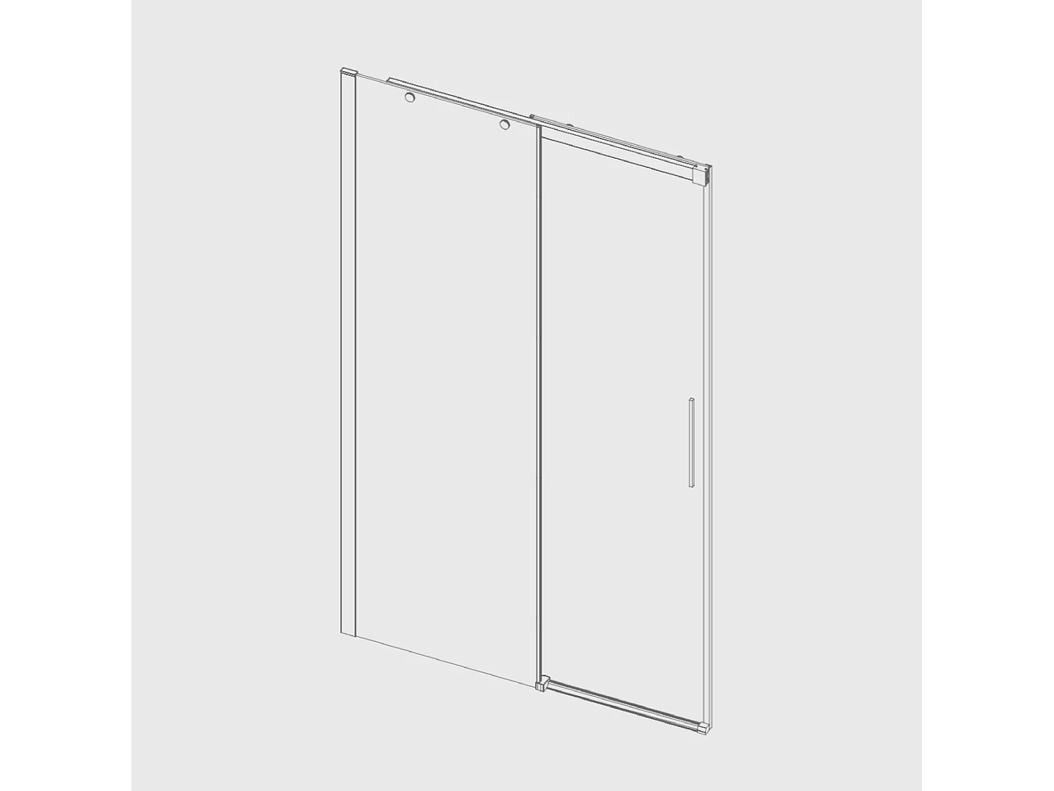 Porta doccia fissa + porta scorrevole LUNA profilo nero opaco 100 cm