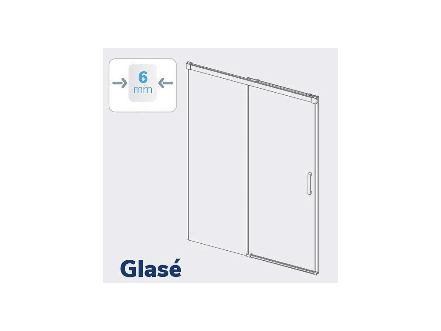 Frontal de ducha + Puerta Corredera 145 cm GLASÉ perfil Negro mate Pared lateral: 76 - 79 cm