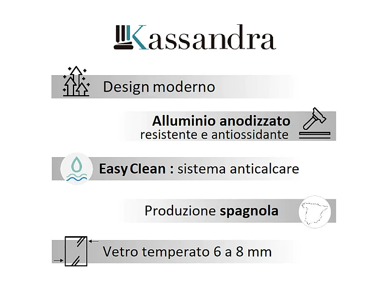 Porta doccia fissa + porta scorrevole LUNA vetro serigrafato 120 cm