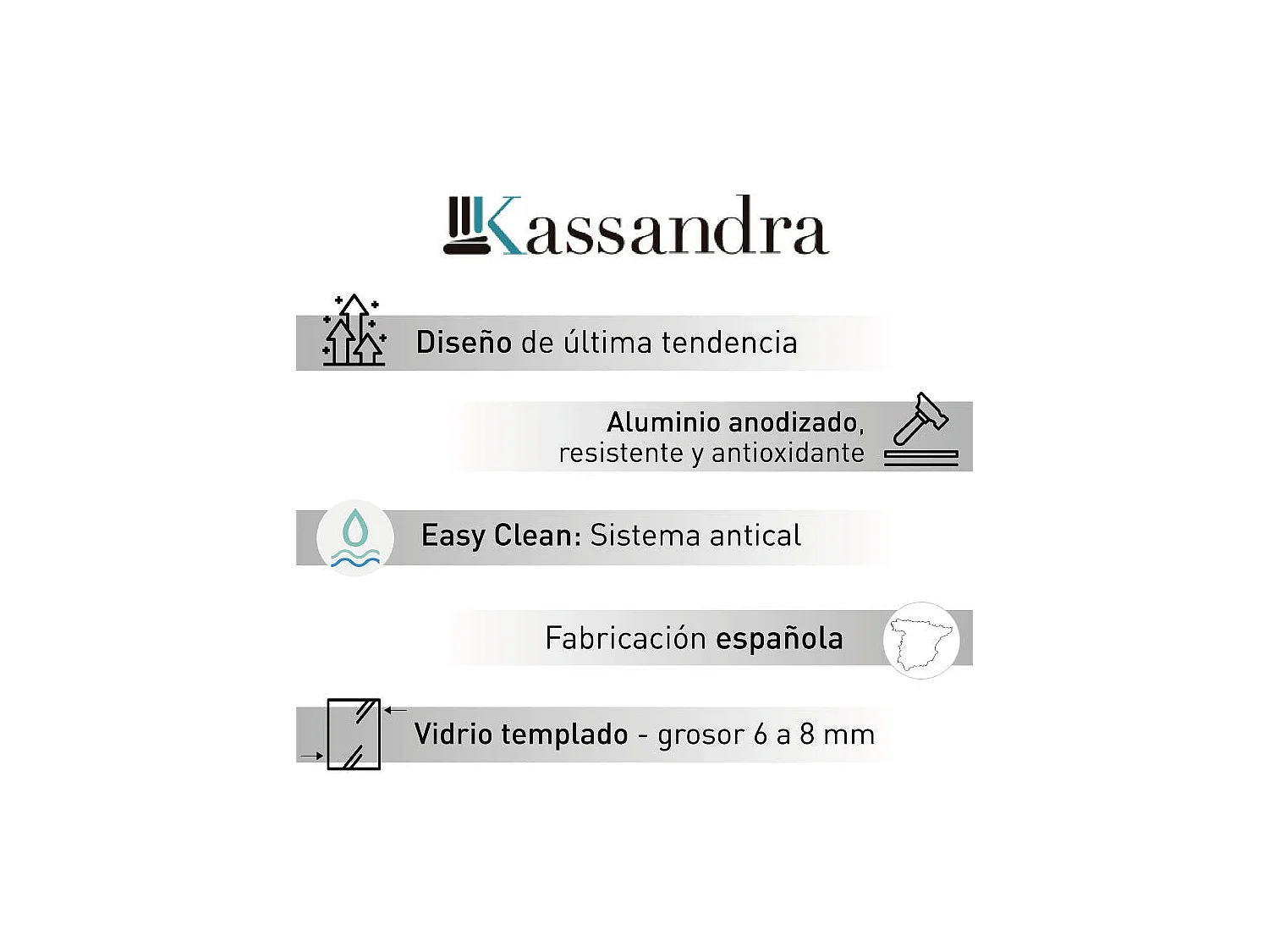 Frontal de ducha + Puerta Corredera 135 cm GLASÉ perfil Cromado Pared lateral: 66 - 69 cm