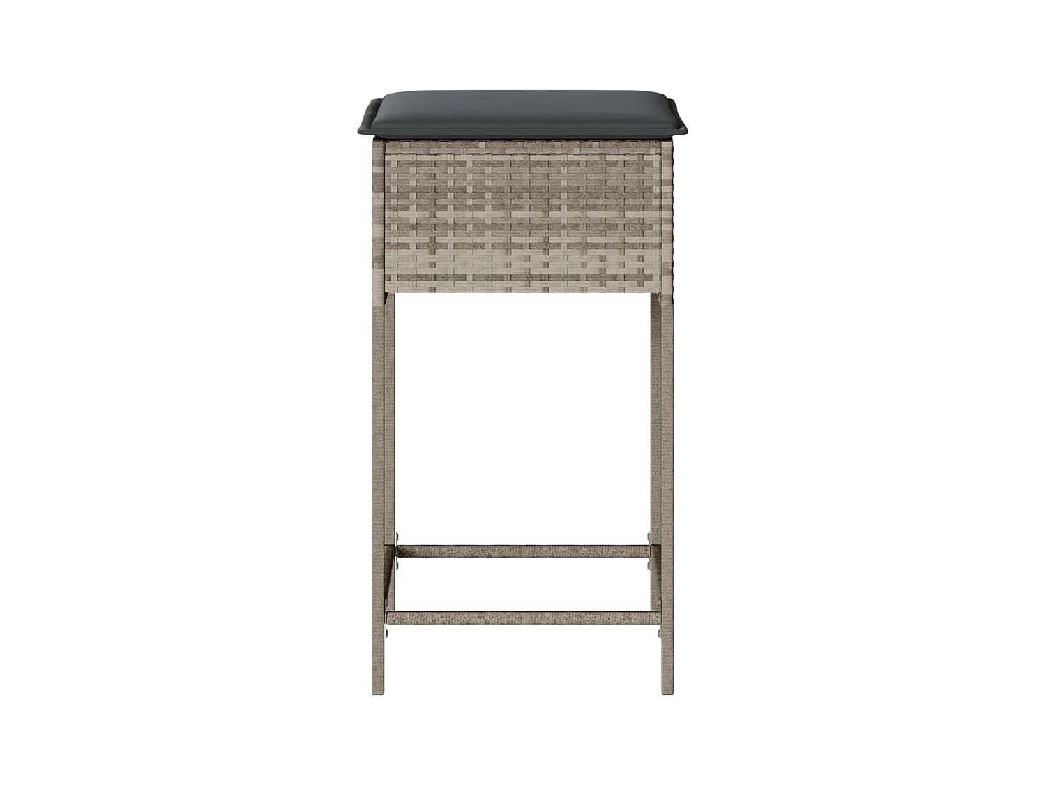 Tabourets de bar jardin avec coussins lot de 2 gris clair rotin