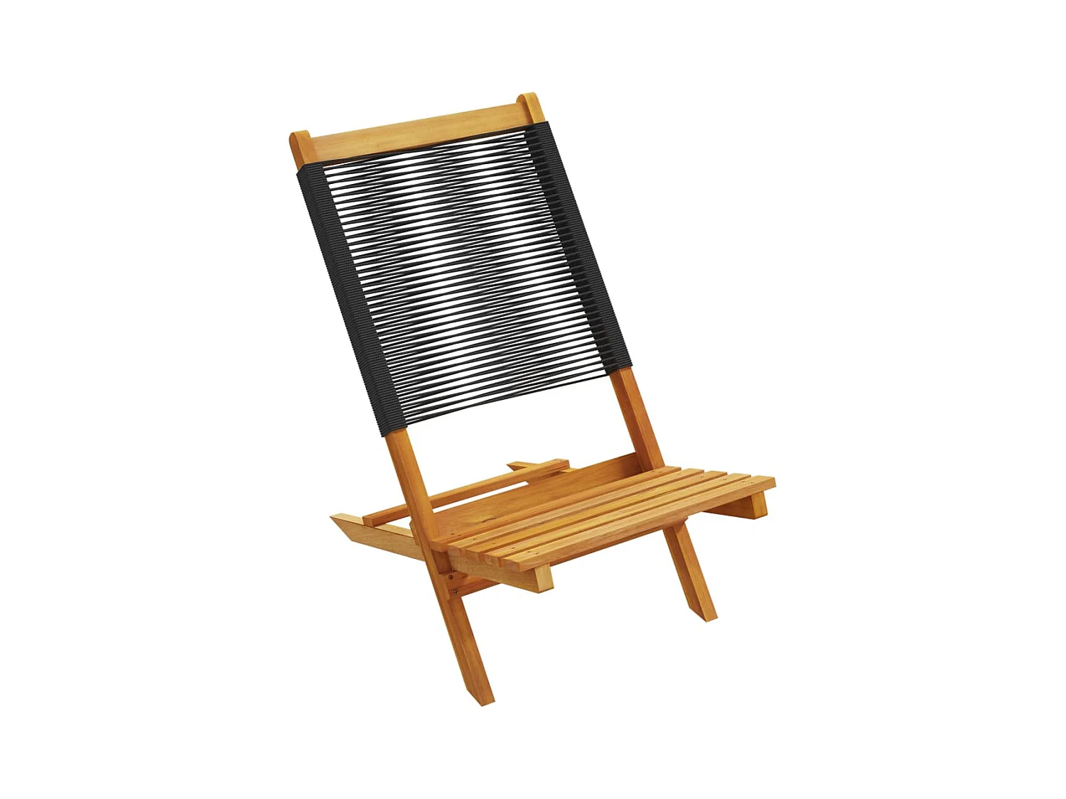 Chaises de jardin lot de 2 noir bois d'acacia et polypropylène