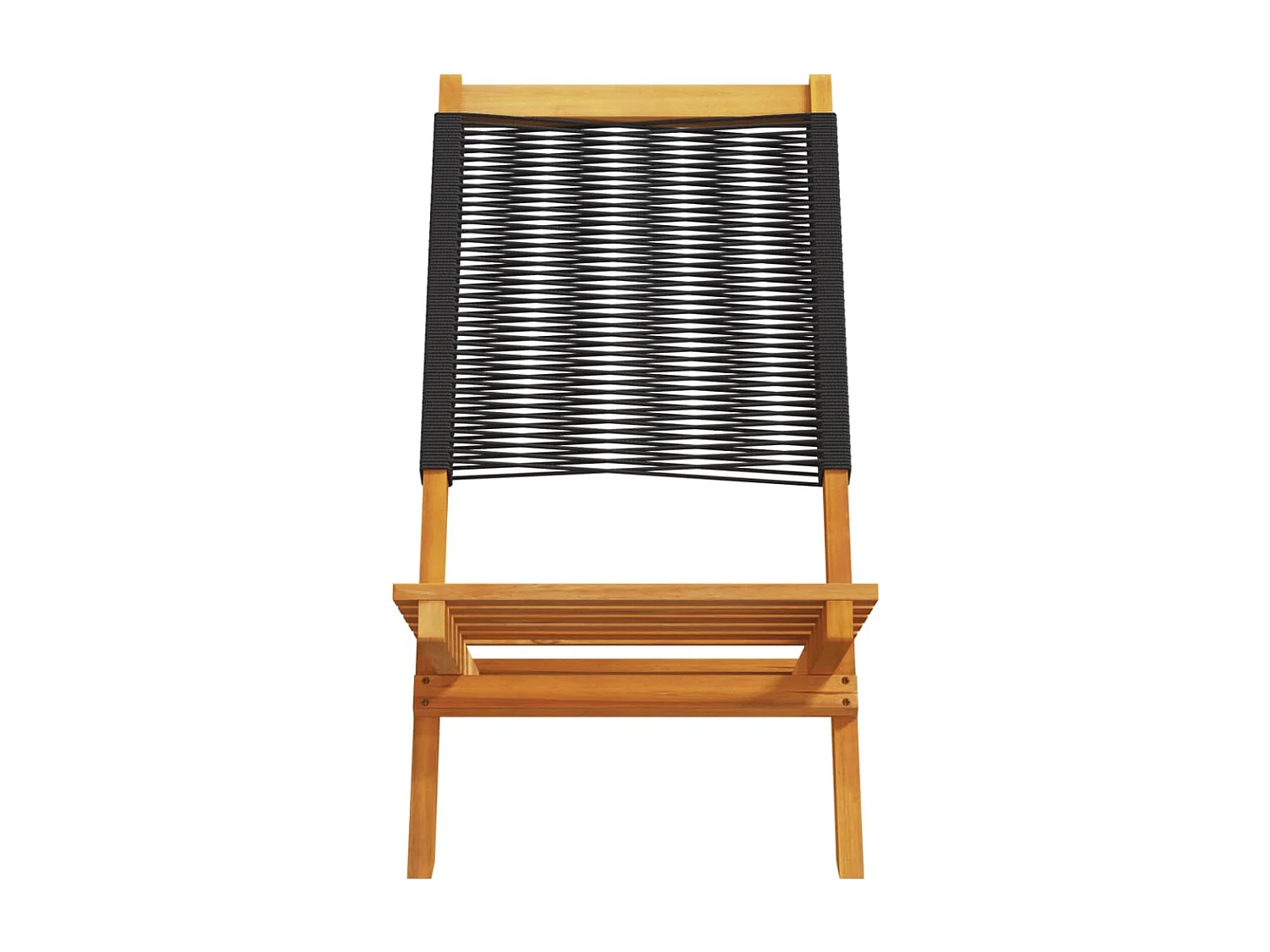 Chaises de jardin lot de 2 noir bois d'acacia et polypropylène