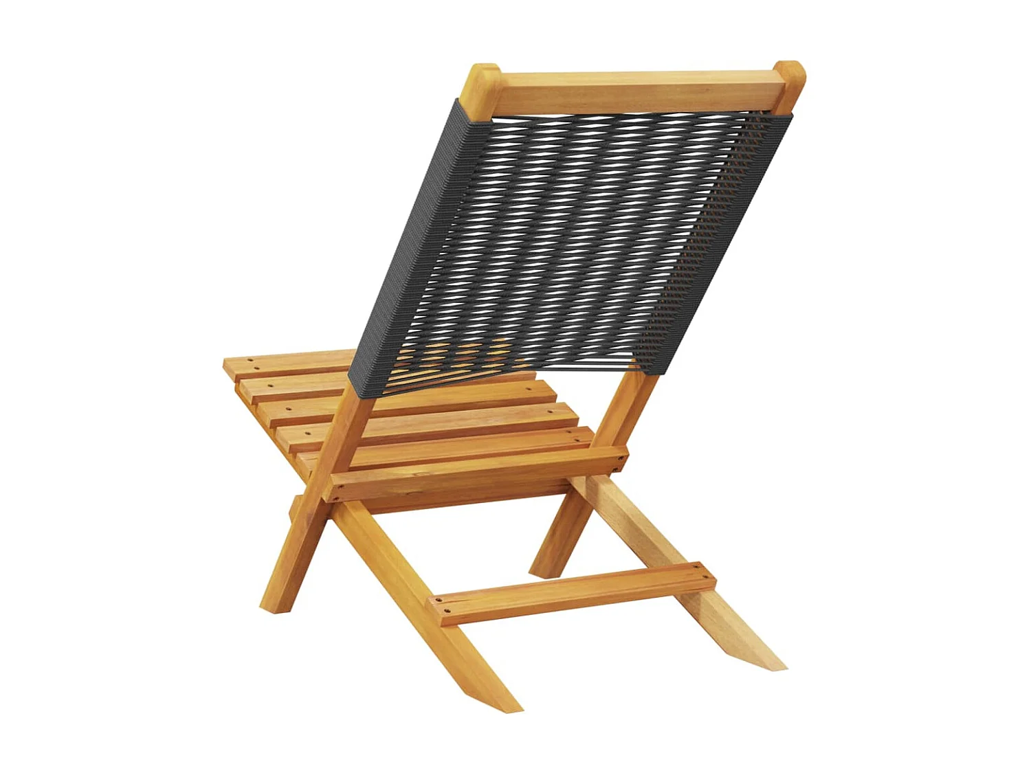 Chaises de jardin lot de 2 noir bois d'acacia et polypropylène