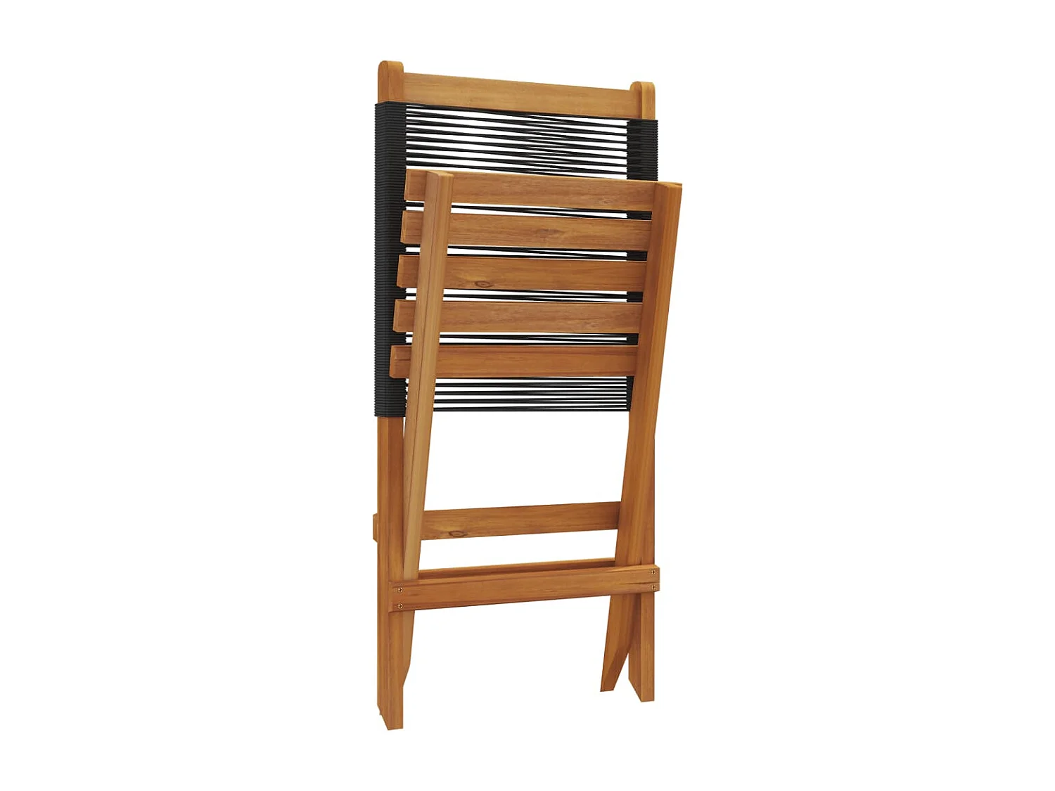 Chaises de jardin lot de 2 noir bois d'acacia et polypropylène