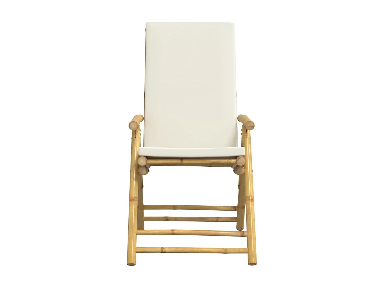 6 peças cadeiras bistrô dobráveis com almofadões branco nata bambu