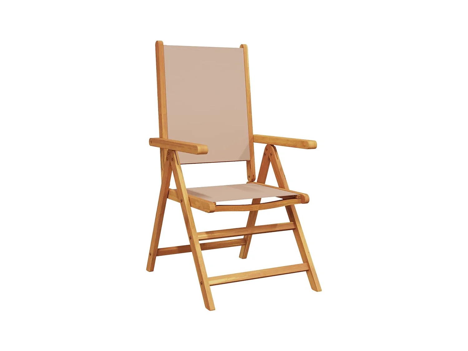 Chaises de jardin lot de 2 taupe bois d'acacia massif et tissu