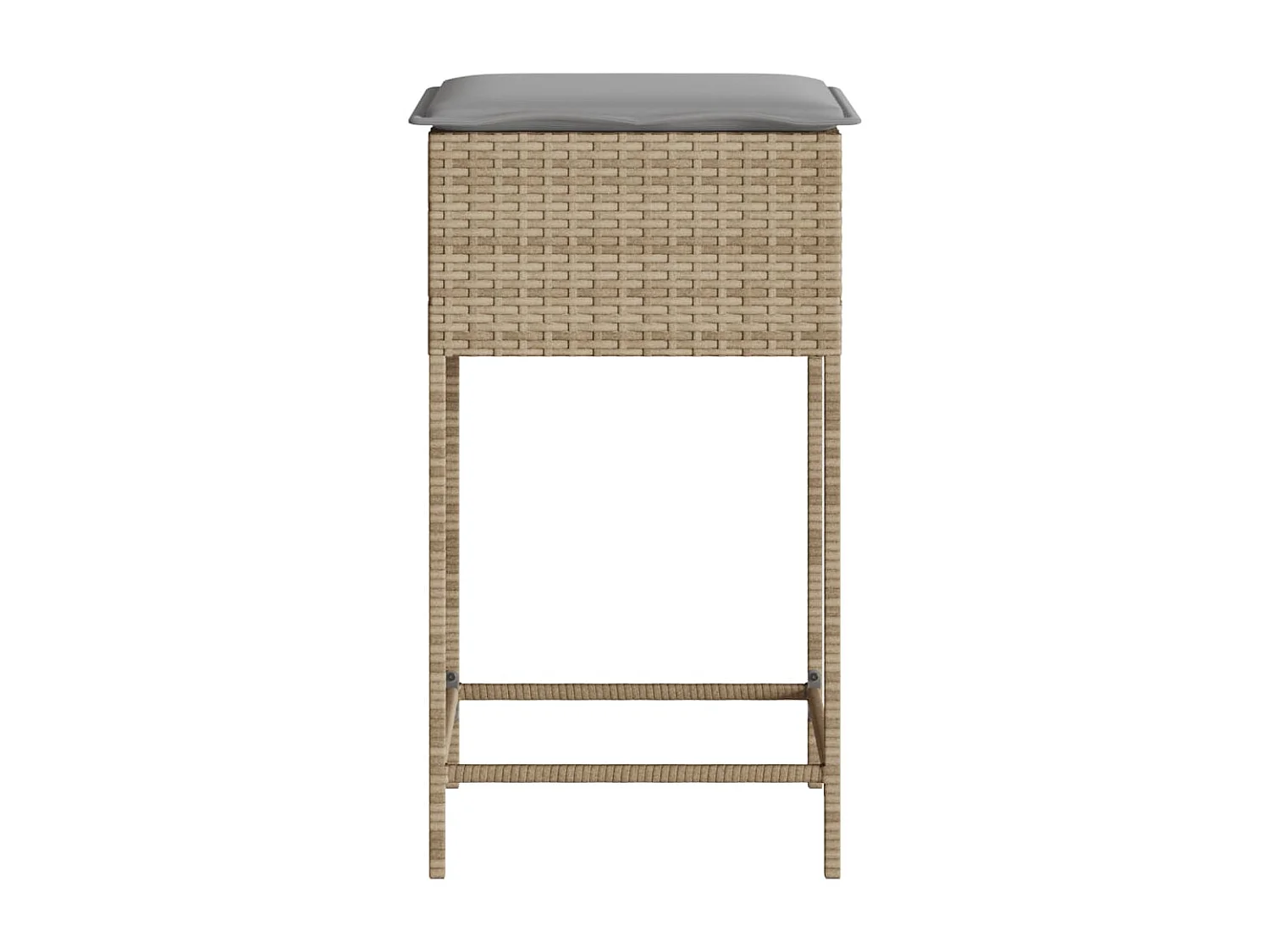 Tabourets de bar jardin avec coussins lot de 2 beige poly rotin