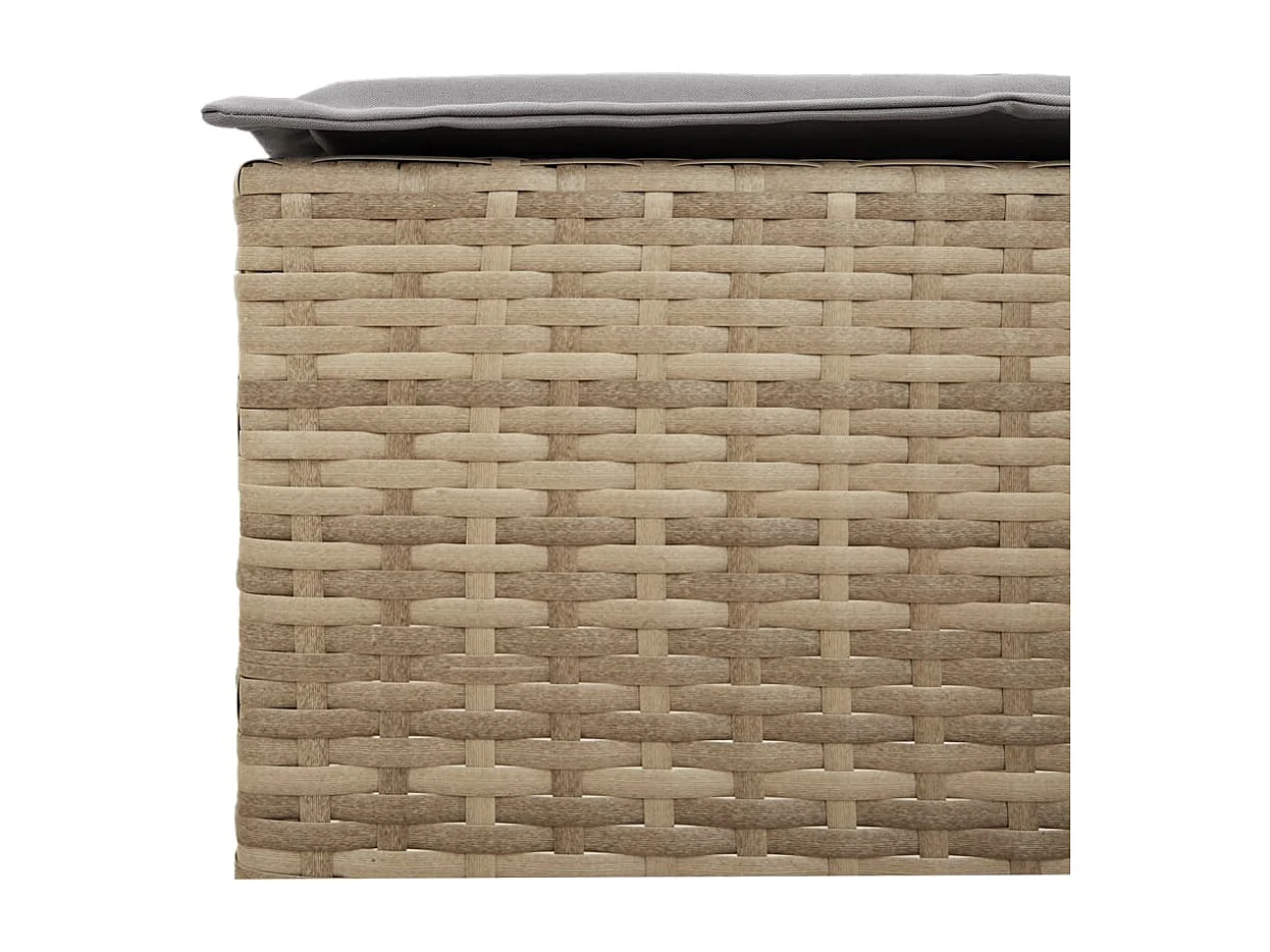 Tabourets de bar jardin avec coussins lot de 2 beige poly rotin