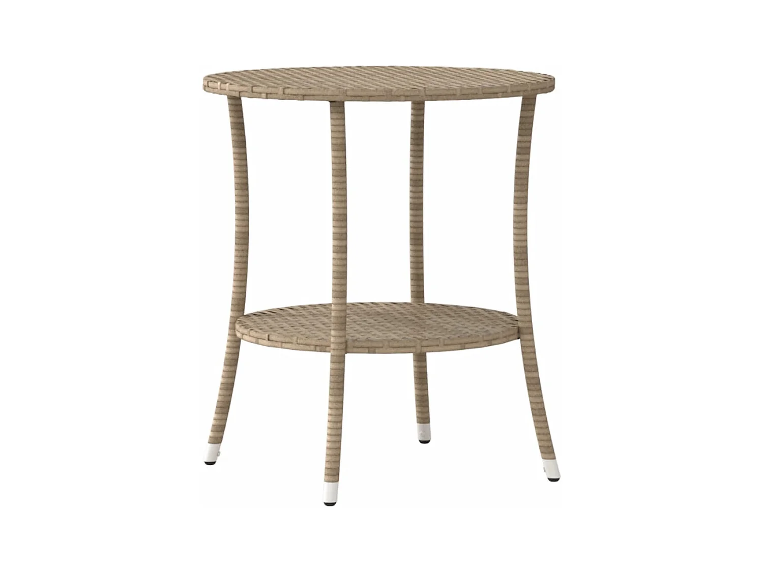 Cadeiras de jardim reclináveis 2 peças com mesa vime PE bege