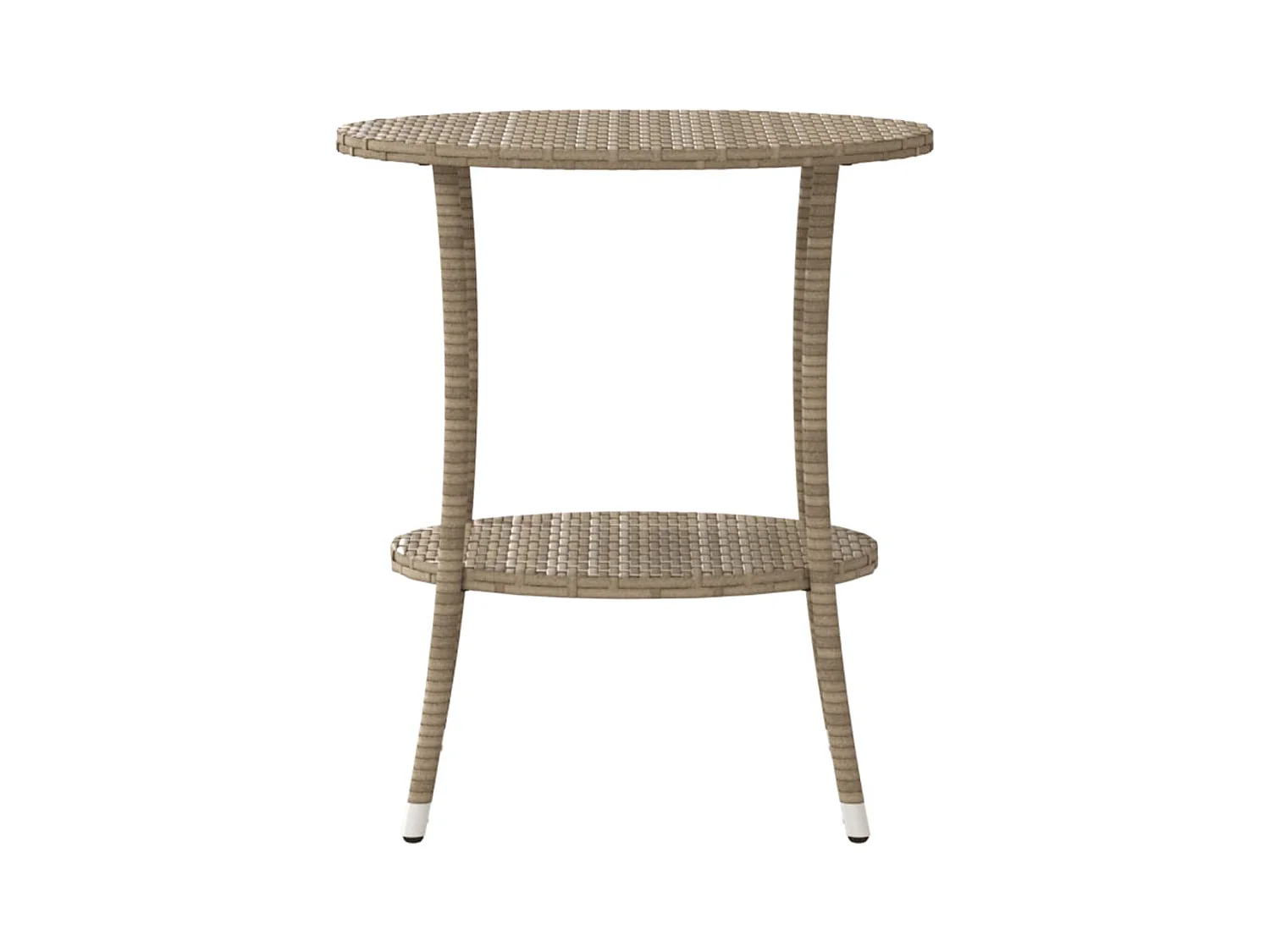 Cadeiras de jardim reclináveis 2 peças com mesa vime PE bege