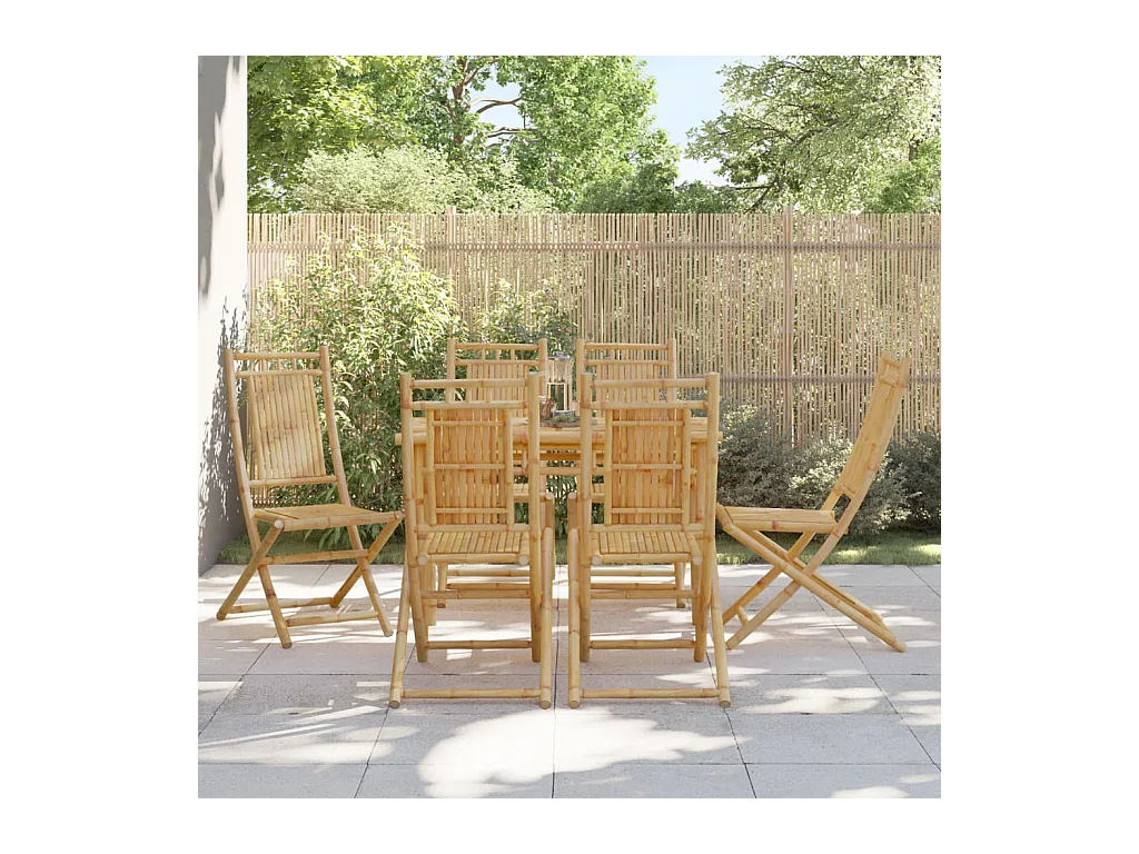 Chaises pliables de jardin lot de 6 46x66x99 cm bambou