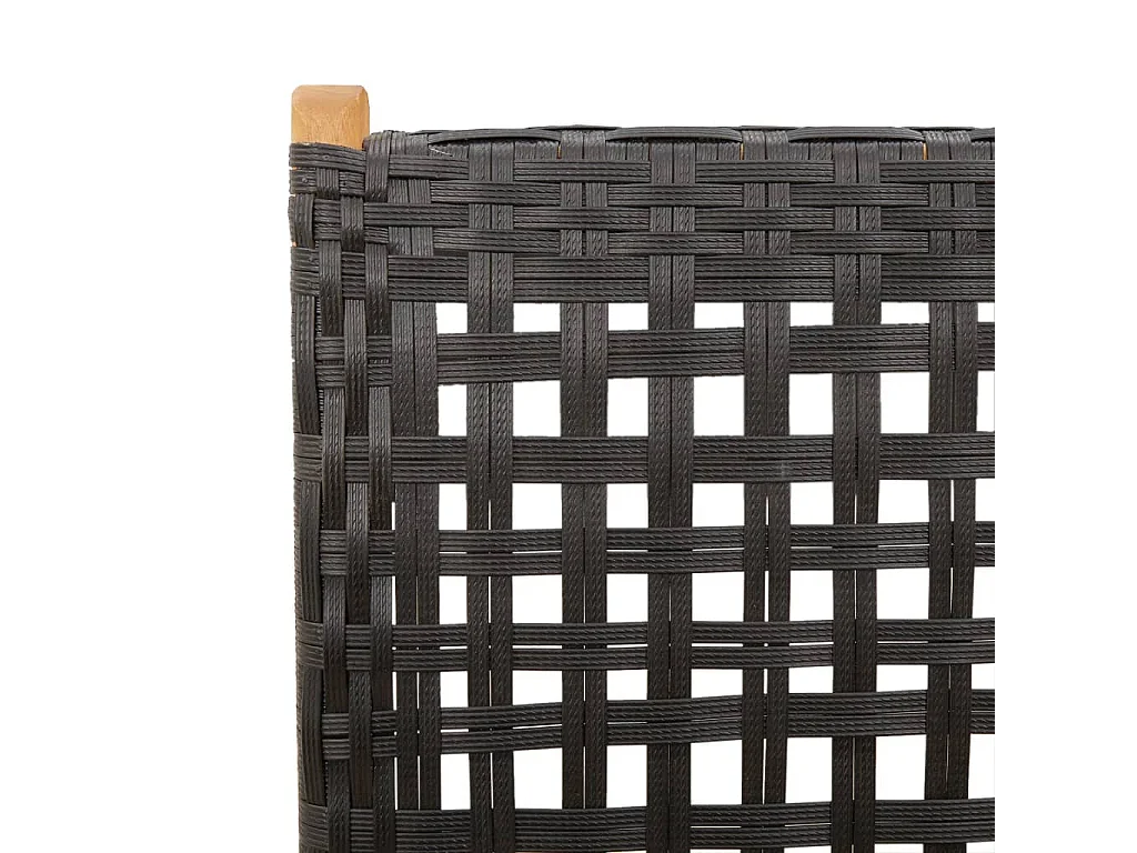 Chaises inclinables de jardin lot de 6 noir rotin bois massif