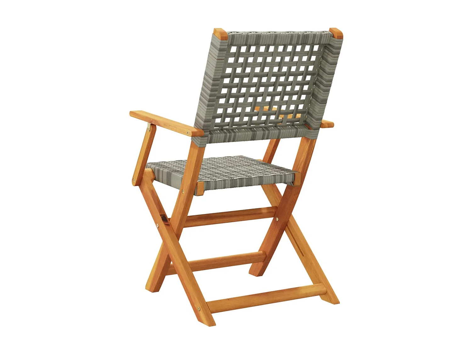 Chaises de jardin lot de 2 gris bois massif d'acacia et rotin