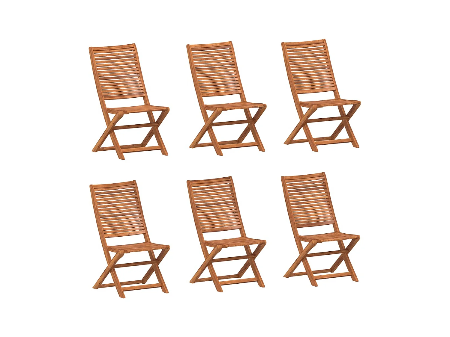 Chaises de jardin pliantes lot de 6 51x66x95 cm bois d'acacia
