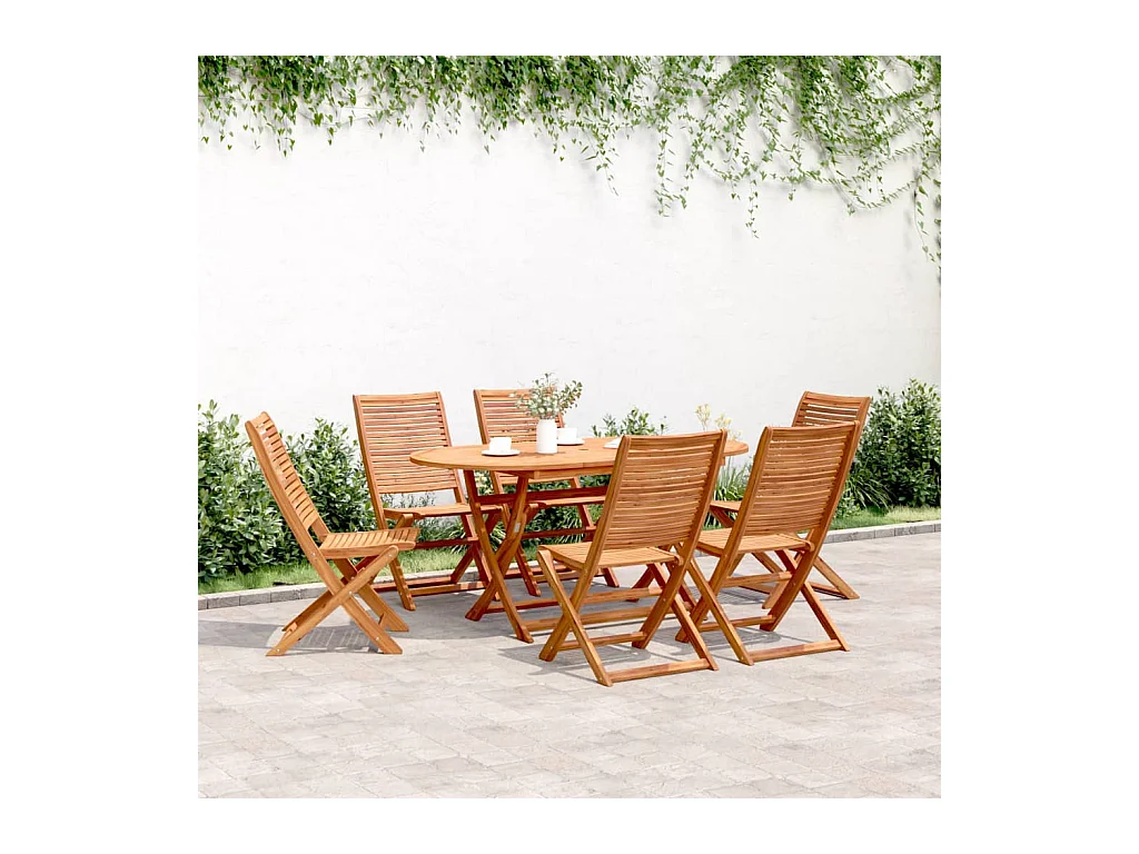 Chaises de jardin pliantes lot de 6 51x66x95 cm bois d'acacia