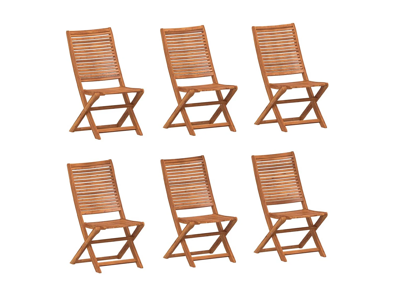 Sillas jardín reclinables 6 unidades madera maciza acacia 51x66x95cm