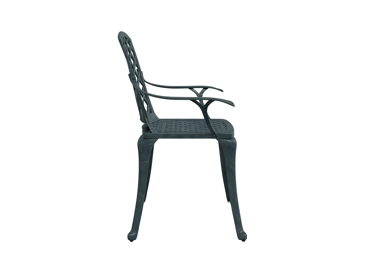 Cadeiras de jardim 2 peças alumínio fundido verde