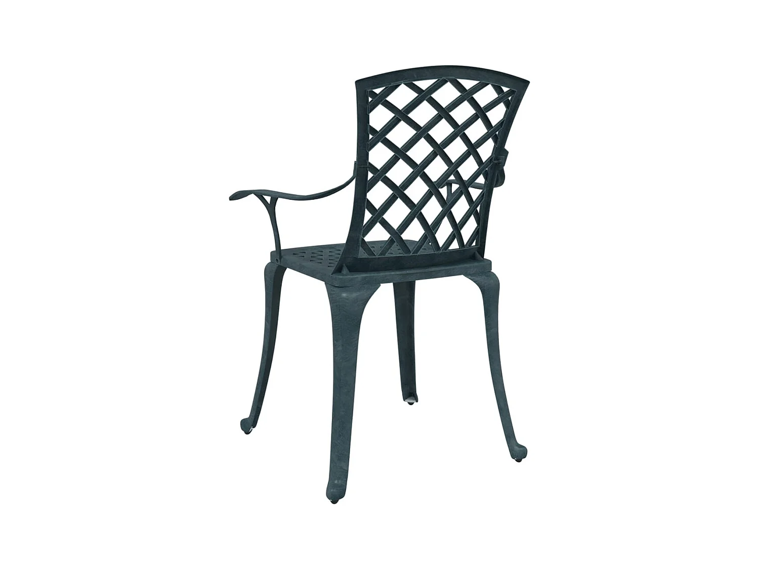 Cadeiras de jardim 2 peças alumínio fundido verde