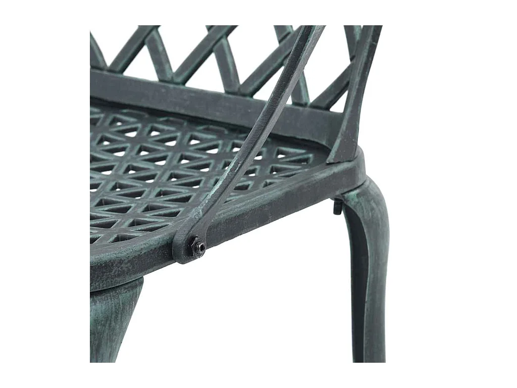 Cadeiras de jardim 2 peças alumínio fundido verde