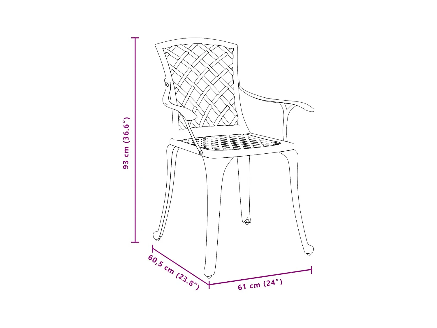 Sillas de jardín 2 unidades aluminio fundido verde