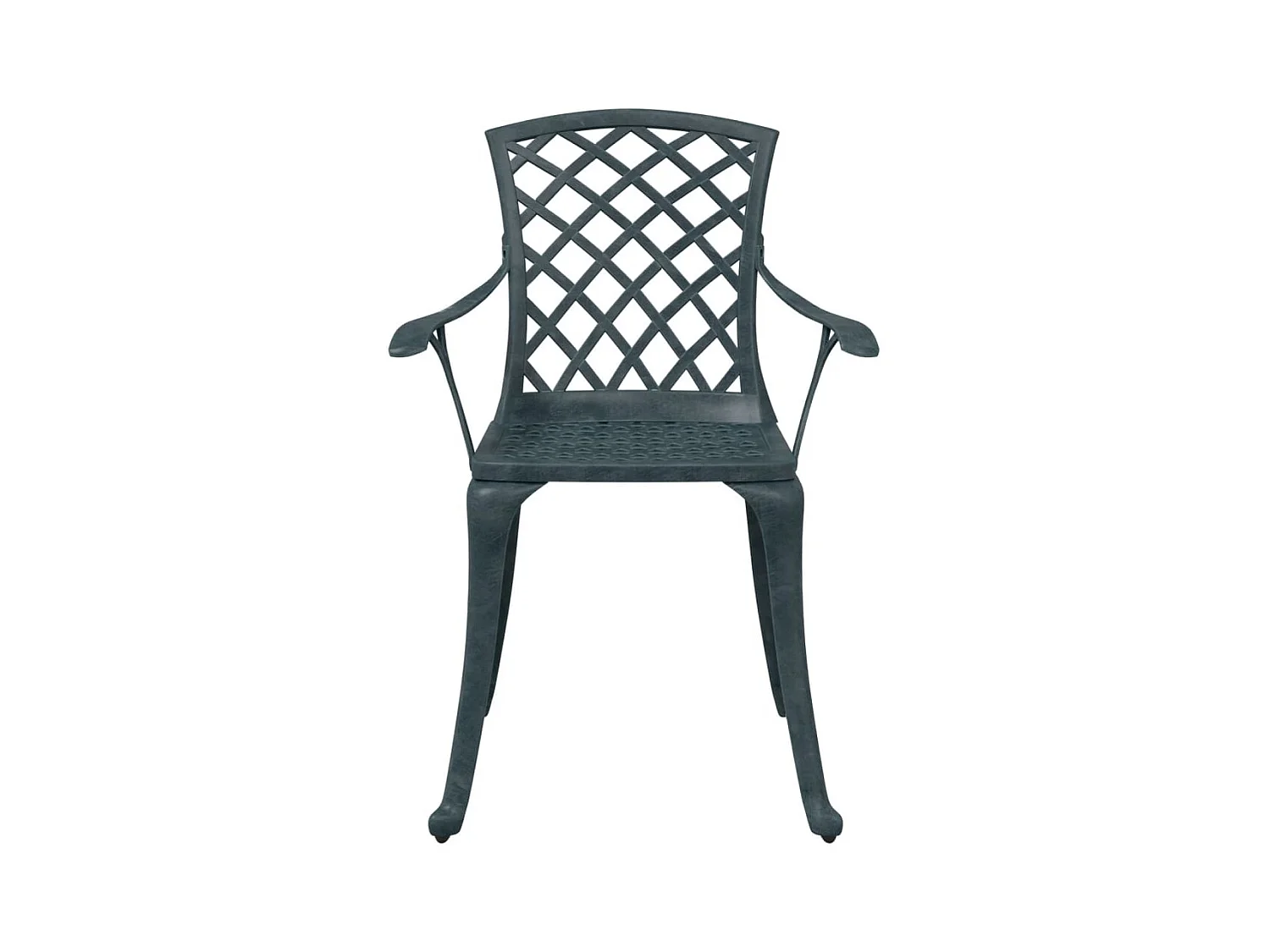 Sillas de jardín 2 unidades aluminio fundido verde