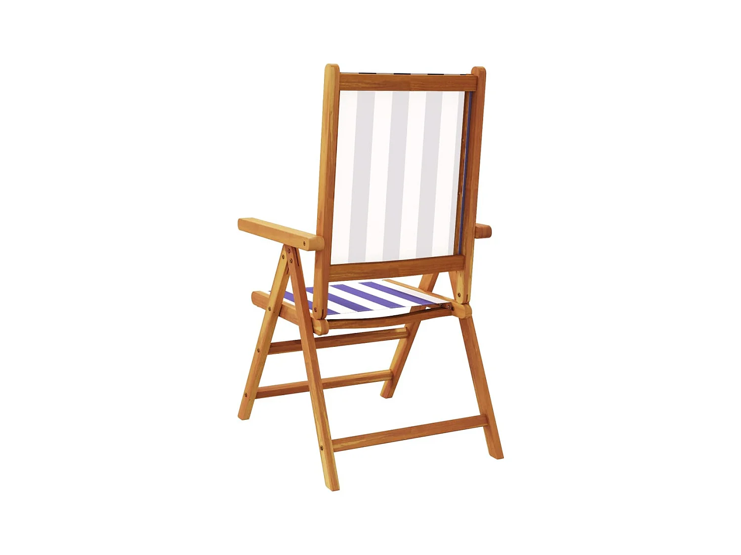 Chaises de jardin lot de 2 bleu/blanc bois acacia massif tissu