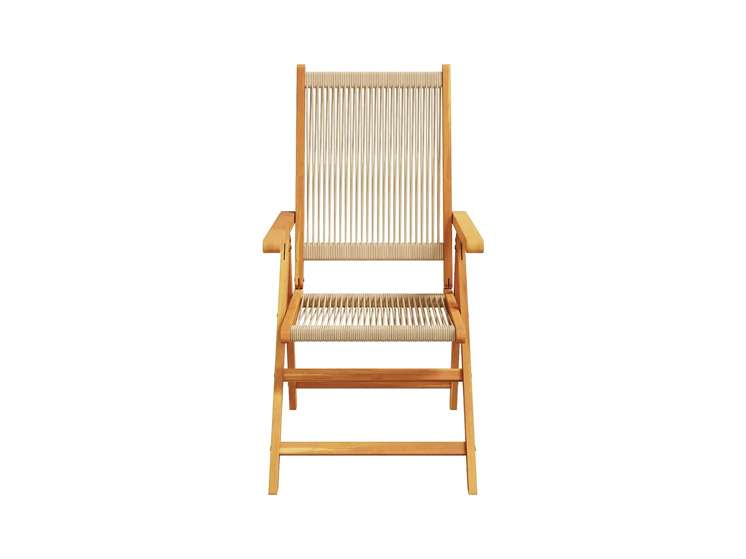 Chaises de jardin lot de 2 beige bois d'acacia et polypropylène