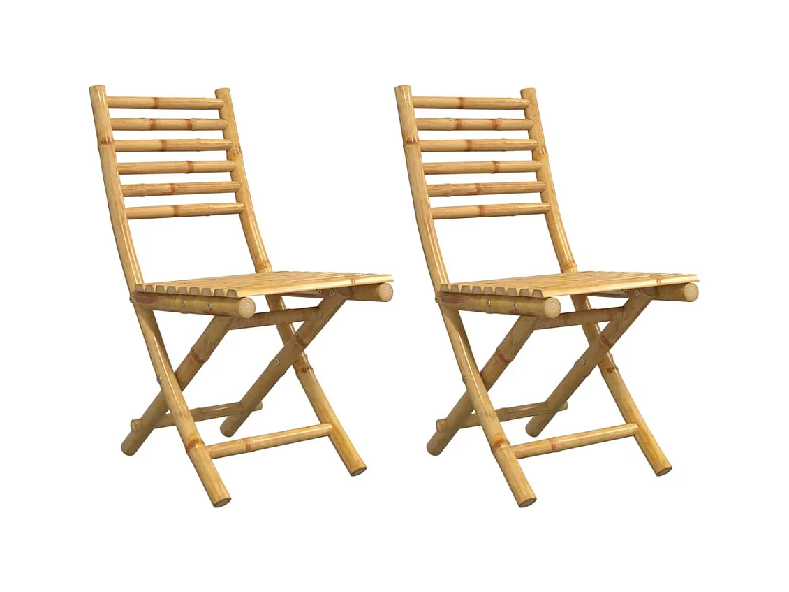 Sillas de jardín plegables 2 unidades bambú 43x54x88 cm
