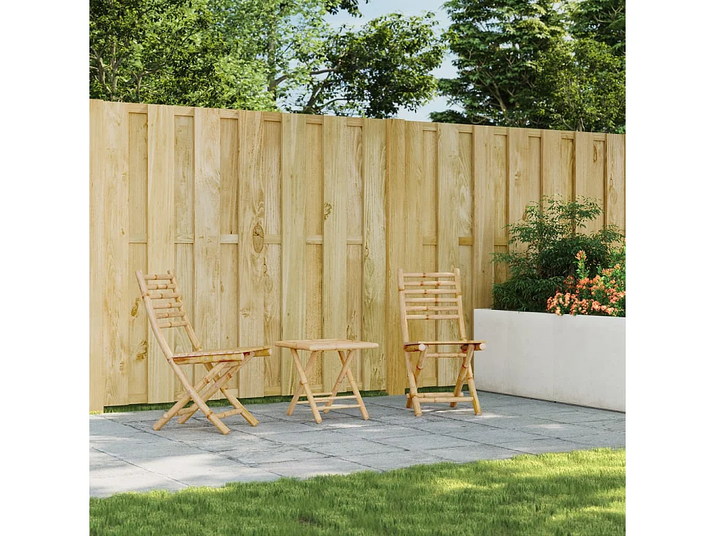 Chaises pliables de jardin lot de 2 43x54x88 cm bambou