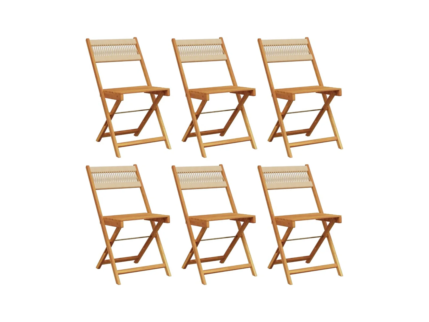 Cadeiras de jardim dobráveis 6 peças madeira de acácia maciça bege