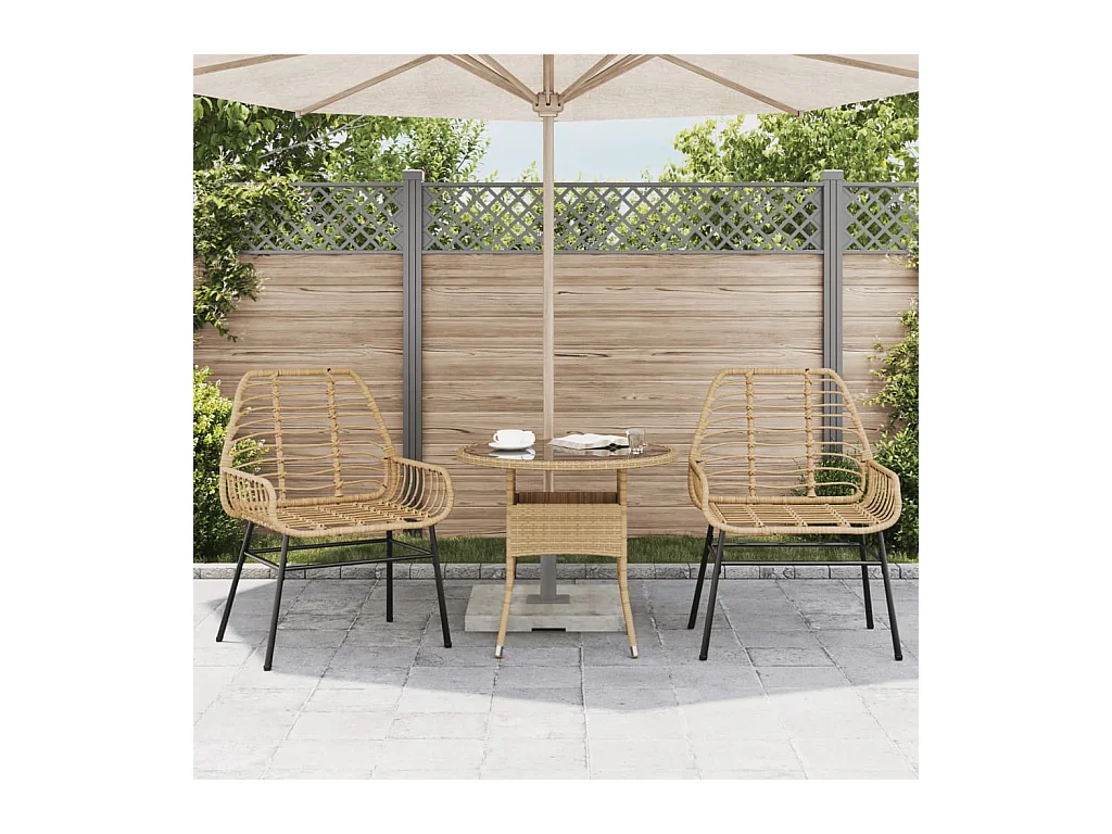 Chaises de jardin lot de 2 marron résine tressée