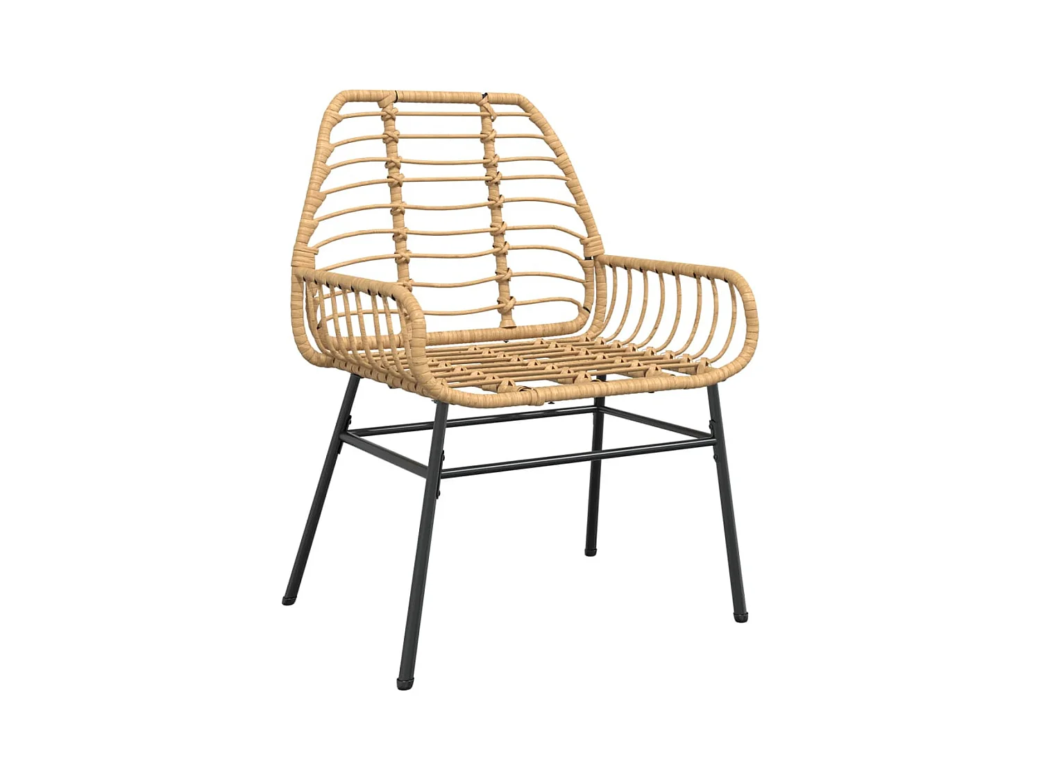 Chaises de jardin lot de 2 marron résine tressée